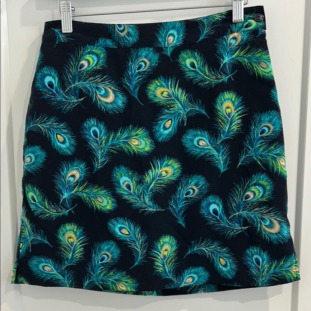 EP New York Ladies 16½" Pull On Peacock Feather Print Golf Skort |Size 4
